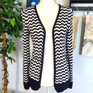 LOFT striped mixed knit cardigan S